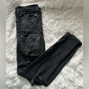 american eagle next level stretch black skinny jeans!!